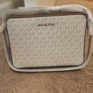 Michael Kors Cream Monogram Shoulder Bag
